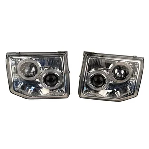 Car LED Angel Eye Lens Headlight For Pajero Headlamp V31 V32 92 93 94 95 Modified White Bac far and near Light A Pair