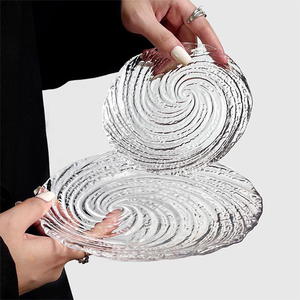 <span class=keywords><strong>Assiette</strong></span> en Verre Écologique Moderne Classique <span class=keywords><strong>Transparente</strong></span>, Idéale pour Fêtes, Salons, Festivals, Cafés et Desserts - Product Image 1