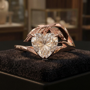 แหวนเพชรทรงหัวใจ IGI Certified Lab Grown Diamond สำหรับงานหมั้น ตัวเรือนทอง 10K/14K/18K และเงิน 925/935 ชุบโรเดียม สำหรับงานแต่งงาน - Product Image 1