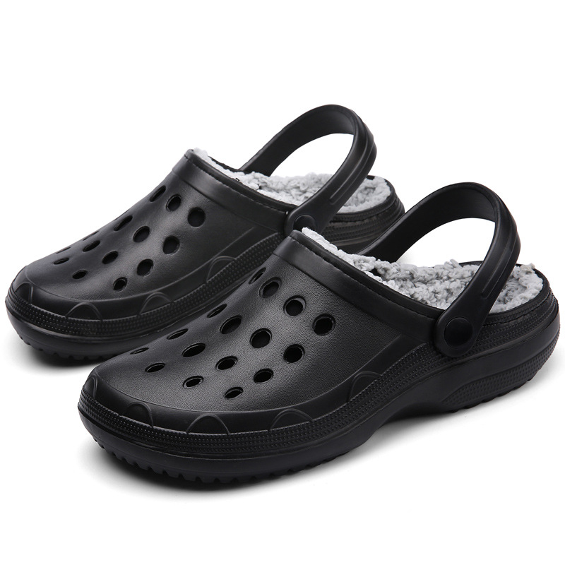 Зимние мужские сабо, сандалии EVA сохраняют тепло, плюшевые сабо, обувь для мужчин