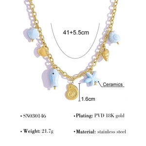 <span class=keywords><strong>Collana</strong></span> Estiva Impermeabile con Ciondolo a <span class=keywords><strong>Stella</strong></span> <span class=keywords><strong>Marina</strong></span> e Conchiglia in Acciaio Inossidabile, Stile Oceano Fai-da-te, per la Spiaggia - Product Image 4