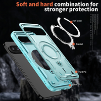 Étui de téléphone magnétique de luxe durable en TPU+PC+Métal avec support, compatible charge sans fil, étanche et anti-poussière, garantie 12 mois pour Google