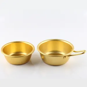 Горячая распродажа, Золотая алюминиевая миска с ручкой, резак для салата, миска для рисовой лапши, посуда для завтрака, лапша, суп, посуда