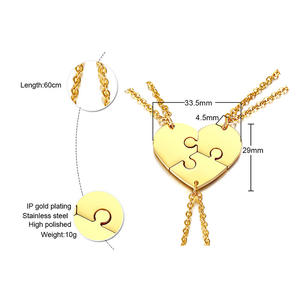 Gioielli di amicizia regalo di cuore nome di famiglia con ciondolo d'amore Bff collana personalizzata migliori amici <span class=keywords><strong>per</strong></span> tre migliori amici - Product Image 6