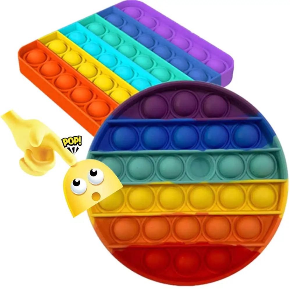 Новинка, силиконовая игрушка для снятия стресса, развивающая школьная игрушка, радужная пузырьковая игрушка для детей