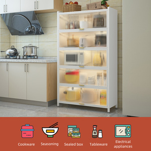 ตู้ข้างเตียงเหล็กสไตล์โมเดิร์นมินิมอล พร้อมบานกระจกแบบร่อง ชั้นวางของแบบ Pegboard สำหรับตกแต่งห้องครัวและห้องรับประทานอาหาร - Product Image 4