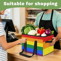 Panier de courses pliable classique personnalisé arc-en-ciel Fierté Gay, panier de transport écologique pour cadeaux d'exposition et courses au supermarché