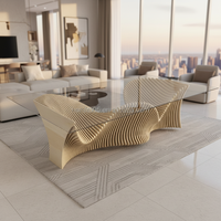 Bureau d'accueil moderne en bois sur mesure, table de découpe créative pour un mobilier polyvalent pour la maison ou le bureau, idéal pour les hôtels
