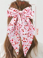 Barrette à cheveux en tissu pour la Saint-Valentin, nœud en ruban, cœur, imprimé rouge à lèvres, accessoires pour cheveux