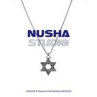Collier en acier titane unisexe, tendance sportive, cool, pendentif lettre, version chaîne en bambou, personnalité, style Ins, long bijou