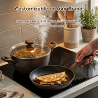 Ensemble de 5 ustensiles de cuisine durables en alliage d'aluminium avec revêtement en granit antiadhésif |   Antiadhésif de qualité alimentaire |   Compatible avec tous les types de cuisinières |   Anti-brûlure