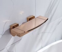 Robinet de douche mural moderne à poignée unique avec mitigeur céramique en laiton brossé pour salle de bain et baignoire – Qualité supérieure