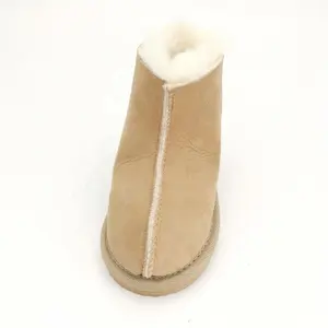 Slippers HQS-KS001 OEM Customized Sheepskin Moccasin Slippers Genuine Sheepskin Slippers For Children.