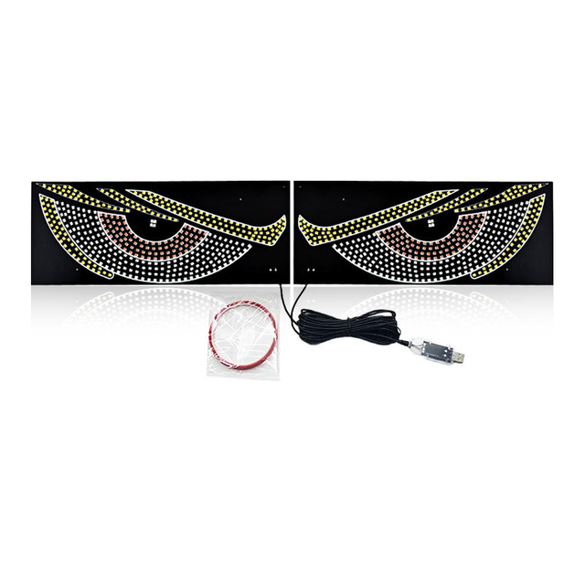 New Car Window and Windshield Decorative Lights for Cars Trucks Off-road SUVs Devil's Eye LED Lights USB Display Panel