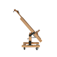 Chevalet de peinture professionnel en bois de hêtre à double bascule réglable à la main, grand modèle, avec quatre roues