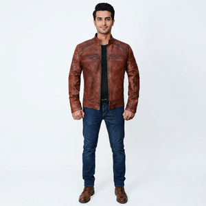 Chaqueta de Motociclista para Hombre, Otoño 2026, Transpirable, Resistente al Viento, con Capucha, de Piel Vacuna, Estilo Casual, Vintage, de Alta Calidad - Product Image 1