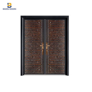 BAODU — porte d'entrée de luxe en aluminium moulé or, pare-balles, en métal - Product Image 4