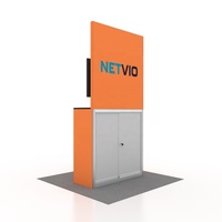 Support TV d'exposition verrouillable en aluminium durable avec cadre robuste, comptoir de réception pour salon professionnel