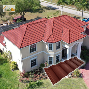 Tuiles métalliques revêtues de pierre résistantes aux chocs et aux chocs, résistantes aux intempéries et aux intempéries, pour les climats chauds. - Product Image 6