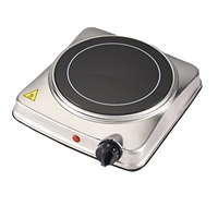 Brûleur infrarouge électrique portable 1200W avec plaque de cuisson en verre de 7,5 pouces, contrôle de température progressif, plaque chauffante simple pour comptoir