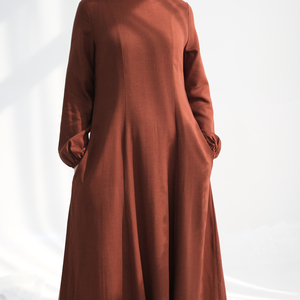 Loriya misto lino musulmano <span class=keywords><strong>Abaya</strong></span> abiti da donna tinta unita Ramadan EID Jalabiya Dubai Kaftan Abayas islamico <span class=keywords><strong>arabo</strong></span> abito lungo Maxi - Product Image 4