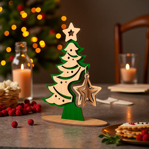Set de Adornos Navideños de Madera para Árbol, Decoración de Mesa para Fiestas, Adorno DIY para el Hogar, Escena Invernal, Decoración Navideña - Product Image 2