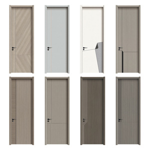 Puertas Interiores Minimalistas de Tablero MDF con Acabado, Aislamiento Acústico, Apertura Manual, Diseño de Puerta de Vidrio - Product Image 5