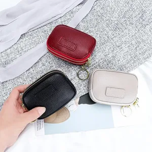 Porte-monnaie AndoBag pour femmes, en cuir de vache véritable, mini portefeuille à double fermeture éclair, porte-clés, sac à lèvres tendance, 208 - Product Image 3