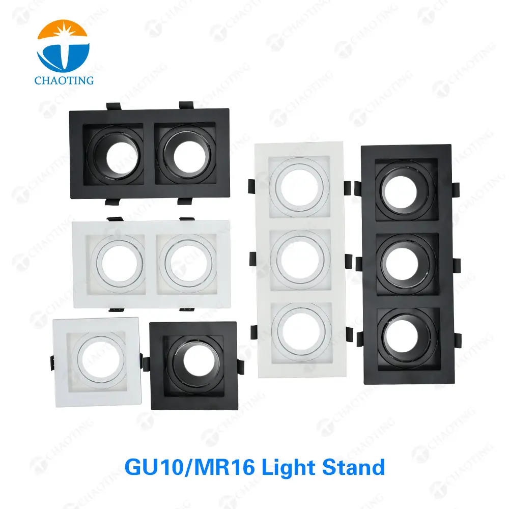 Desain baru pencahayaan dalam ruangan tersembunyi dapat disesuaikan hangat PC Putih plastik lampu Led Downlight Mr16 Gu10 lampu sorot Ceil Cob Hotel Down Light