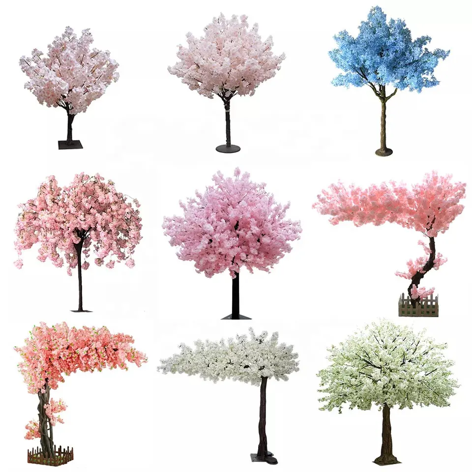 OEM different size heigh quality real wood artificial cherry blossom flower trees for home wedding decoration