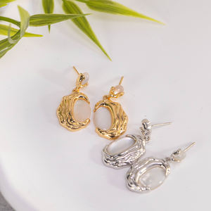 Silver Plated Bohemian Water Drop Irregular Silver Pearl <b>Hoop</b> <b>Earrings</b> Women Party <b>Fashion</b> High Art Style Unique Jewelry - Product Image 1