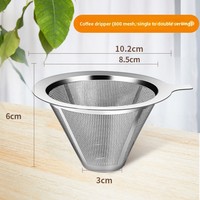 Filtre à café portable réutilisable en acier inoxydable 304 pour le café filtre à la main, idéal pour l'extérieur