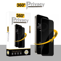 Protecteur de confidentialité 360 °   Film de protection en verre trempé anti-espion pour iPhone 16 Pro Max, 17 Air, 14 Plus, 13 Mini