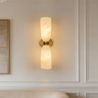 Applique murale en albâtre, laiton et marbre, luminaire de coiffeuse, applique murale en pierre, lampe murale en marbre pour salon, salle de bain, chambre à coucher