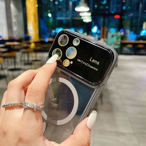 Film de <span class=keywords><strong>protection</strong></span> d'objectif de caméra électroplaqué grande fenêtre Transparent magnétique sans fil chargeur étui <span class=keywords><strong>Protection</strong></span> pour <span class=keywords><strong>iphone</strong></span> 15 14 - Product Image 3