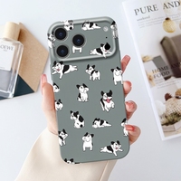 Coque de téléphone mignonne motif chiot, film rigide brillant pour iPhone 17 Pro Max 16 15 14 Air, personnalisation prise en charge