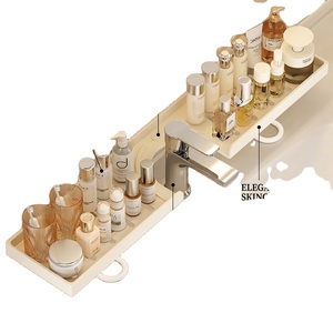 Étagère de salle de bain rectangulaire minimaliste en plastique 50x30 cm, support de rangement de comptoir, gain de place, durable, à un seul niveau - Product Image 1