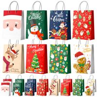 Emballage en papier kraft lavable écologique bleu rose pour cadeaux, lait, sushi, gelée, salade, Halloween, Noël, sacs en papier