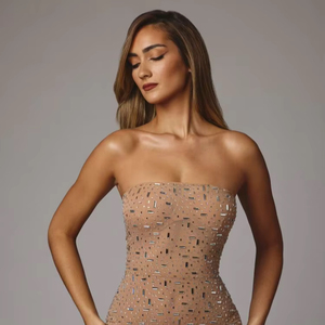 slim fit dress slacks Nude Corset Milan Bandage Midi Dress