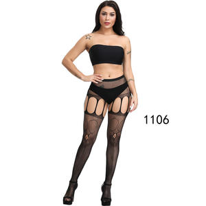 Sous-vêtements Sexy Dentelle Transparent <span class=keywords><strong>Opaque</strong></span> Filet à Sangle Mince <span class=keywords><strong>Bas</strong></span> Noir Taille Libre Filet de Pêche Antidérapant Porte-jarretelles Europe Amérique - Product Image 3