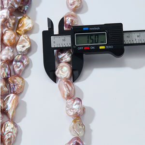 תליון פנינים בארוקים מים מתוקים תליון זהב לבן סגול פנינים רופפים - Product Image 2