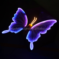 Lumières décoratives LED 3D colorées à simulation dynamique de papillons, IP65 pour la décoration extérieure de jardins, parcs et paysages