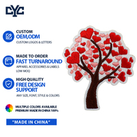 Parche Bordado Romántico de Corazón Rojo y Rosa con Candado para Manualidades DIY, Tamaño y Color Personalizados, Parches Termoadhesivos de Carta de Amor para San Valentín