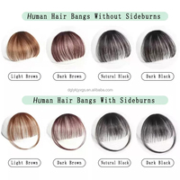 Frange populaire à clipser en cheveux humains 100% naturels, fine et soignée, pour femmes