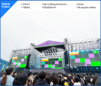 Paneles LED para Video Wall de Alquiler, 500x500mm, IP65 Impermeables, 3 Años de Garantía, Mantenimiento Frontal, para Exteriores y Escenarios DJ
