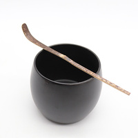 BAMBUS Chashaku en bambou violet foncé, écologique, fait main, design Japandi, cuillère à poudre de matcha, qualité alimentaire, pour la préparation du thé