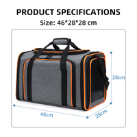 Bolsa de Transporte para Mascotas de Gran Capacidad, Transpirable, Expandible, Plegable, con Ventanas de Malla, para Perros y Gatos