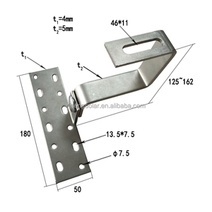 Système de fixation de <span class=keywords><strong>panneaux</strong></span> solaires en acier inoxydable et aluminium pour toitures à tuiles plates et à ardoises - Product Image 2