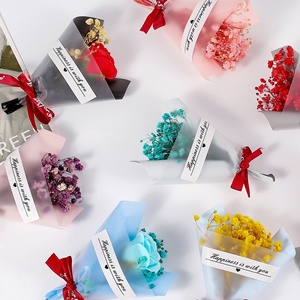 Confezione Regalo di Fiori Secchi di Ginseng in Miniatura, <span class=keywords><strong>Rose</strong></span> Conservate e Fiori Immortali per Natale e Matrimoni - Product Image 1