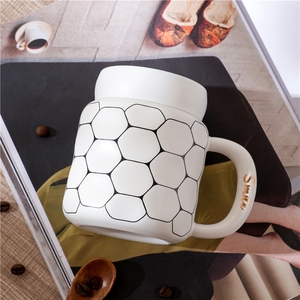 High Quality 15oz Mirror Lid Sealed Leak Proof Smile Cups Drink Cup Ceramic Coffee Mug <b>Plain</b> Mugs Fancy Mug for Tea - Product Image 3